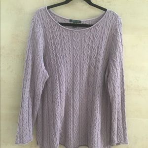 Lauren Ralph Lauren cotton Sweater in Heater Lilac